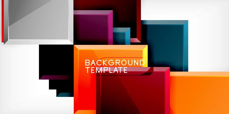 Colorful squares and rectangles. Vector Illustration For Wallpaper, Banner Stock Illustration