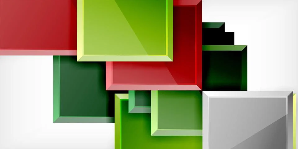 Colorful squares and rectangles. Vector Illustration For Wallpaper, Banner Stock Illustration