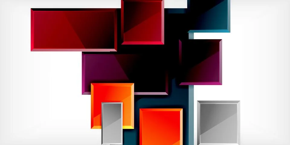 Colorful squares and rectangles. Vector Illustration For Wallpaper, Banner Illustrazione stock