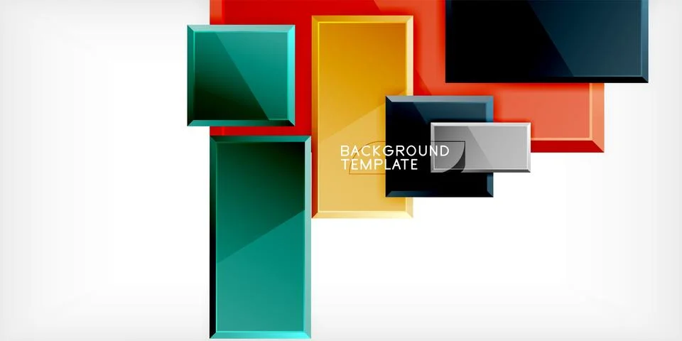 Colorful squares and rectangles. Vector Illustration For Wallpaper, Banner 스톡 일러스트