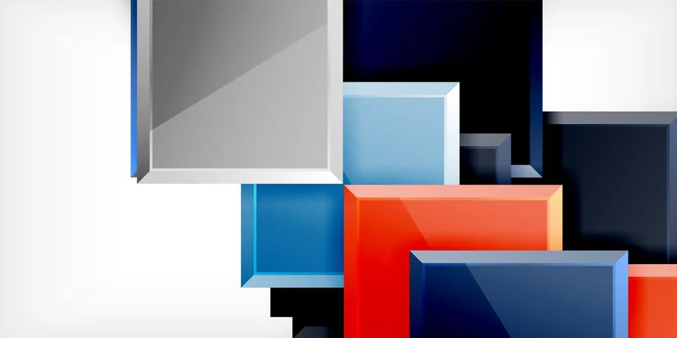 Colorful squares and rectangles. Vector Illustration For Wallpaper, Banner Illustrazione stock