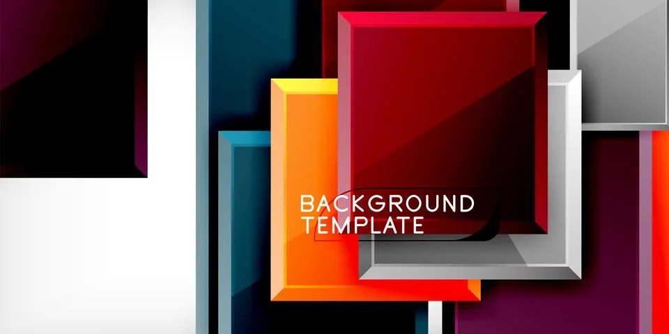 Colorful squares and rectangles. Vector Illustration For Wallpaper, Banner Illustrazione stock
