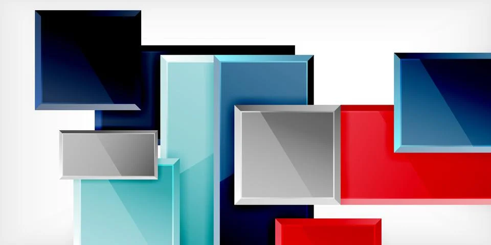 Colorful squares and rectangles. Vector Illustration For Wallpaper, Banner Stock Illustration