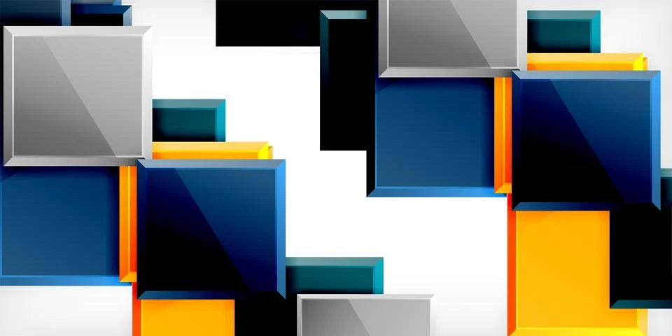 Colorful squares and rectangles. Vector Illustration For Wallpaper, Banner 库存插图