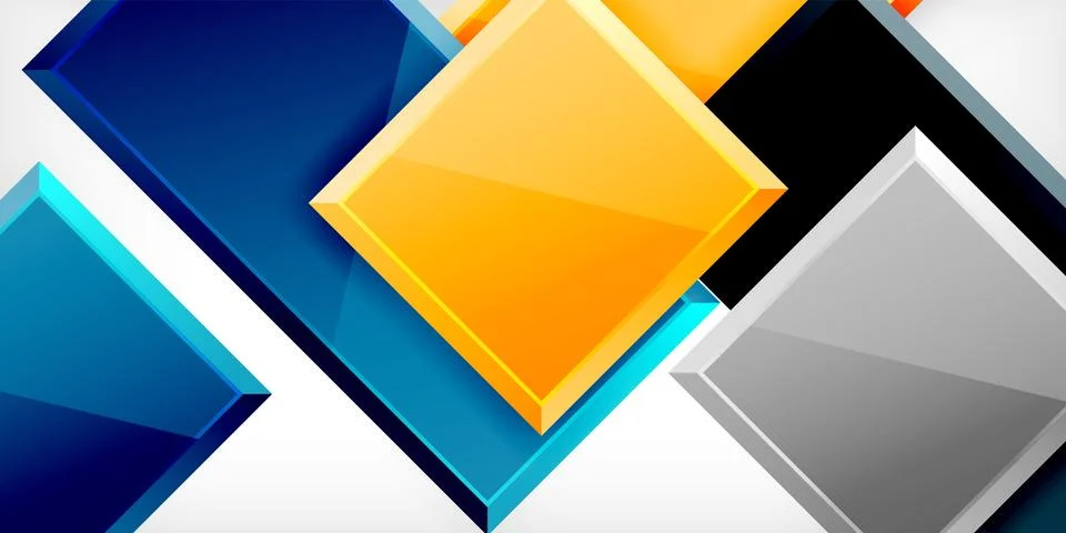 Colorful squares and rectangles. Vector Illustration For Wallpaper, Banner Illustrazione stock