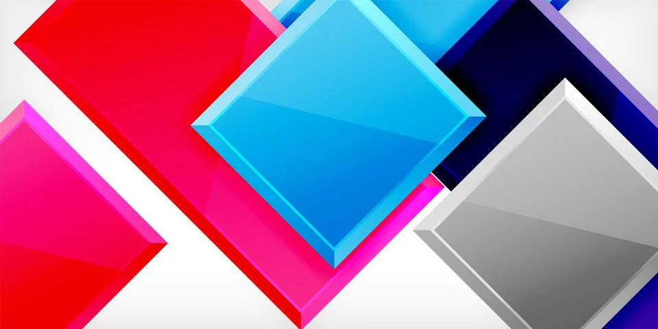 Colorful squares and rectangles. Vector Illustration For Wallpaper, Banner Stock Illustration