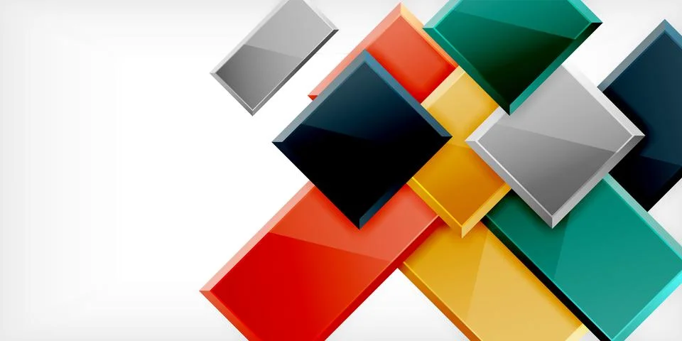 Colorful squares and rectangles. Vector Illustration For Wallpaper, Banner Illustrazione stock