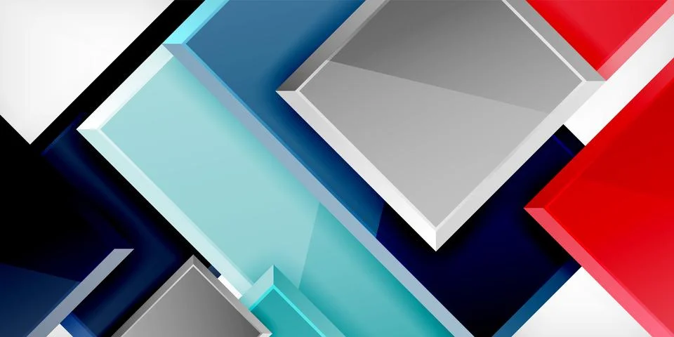Colorful squares and rectangles. Vector Illustration For Wallpaper, Banner Stock Illustration