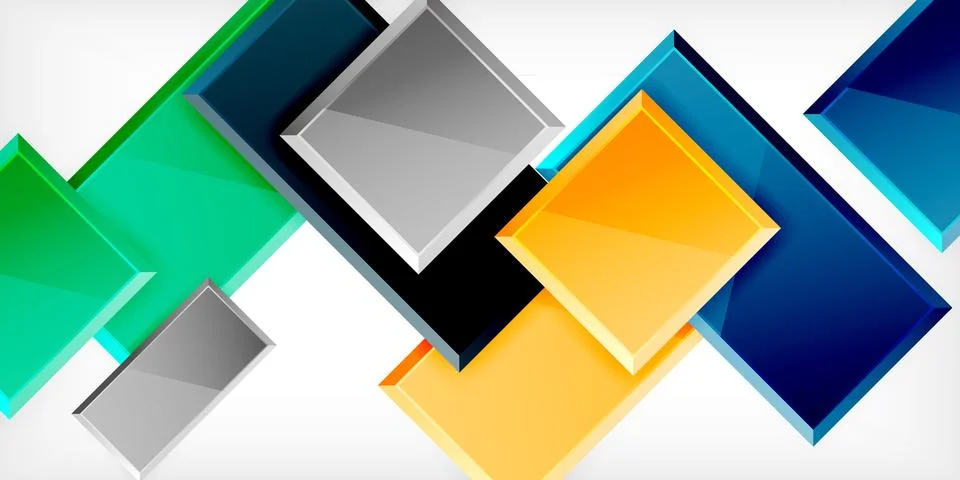 Colorful squares and rectangles. Vector Illustration For Wallpaper, Banner Illustrazione stock