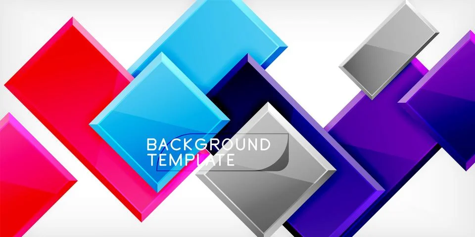 Colorful squares and rectangles. Vector Illustration For Wallpaper, Banner Stock Illustration