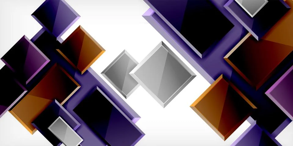 Colorful squares and rectangles. Vector Illustration For Wallpaper, Banner 库存插图