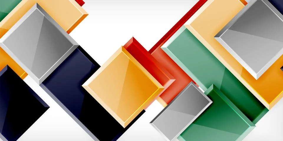 Colorful squares and rectangles. Vector Illustration For Wallpaper, Banner Illustrazione stock