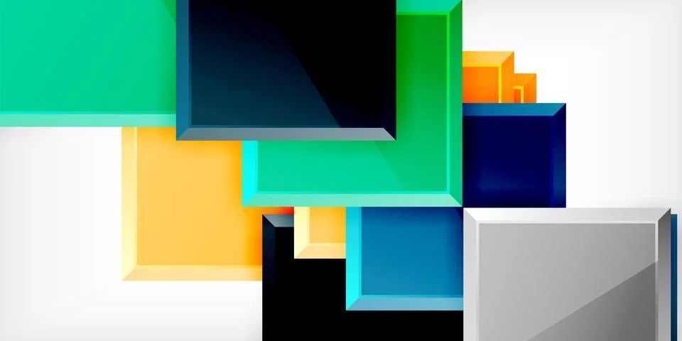 Colorful squares and rectangles. Vector Illustration For Wallpaper, Banner Illustrazione stock