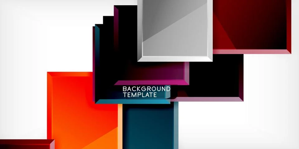 Colorful squares and rectangles. Vector Illustration For Wallpaper, Banner Illustrazione stock