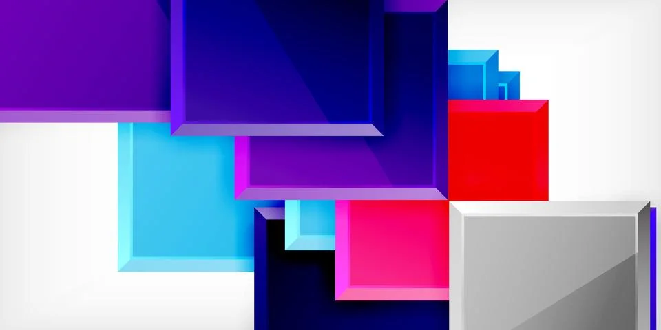 Colorful squares and rectangles. Vector Illustration For Wallpaper, Banner Illustrazione stock