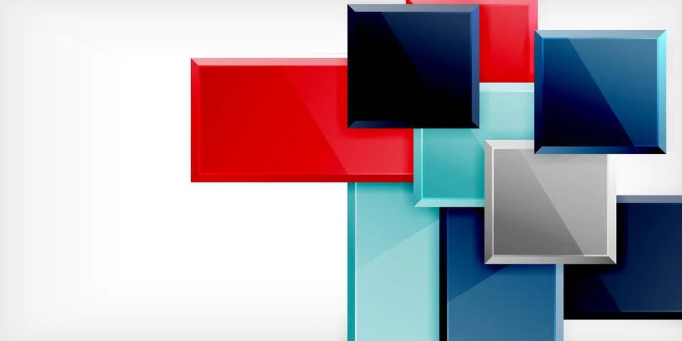 Colorful squares and rectangles. Vector Illustration For Wallpaper, Banner Illustrazione stock