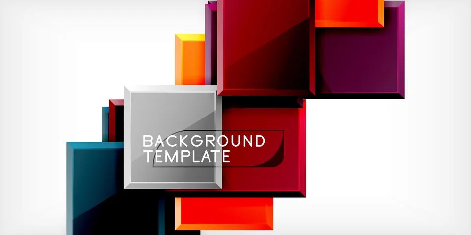 Colorful squares and rectangles. Vector Illustration For Wallpaper, Banner Illustrazione stock