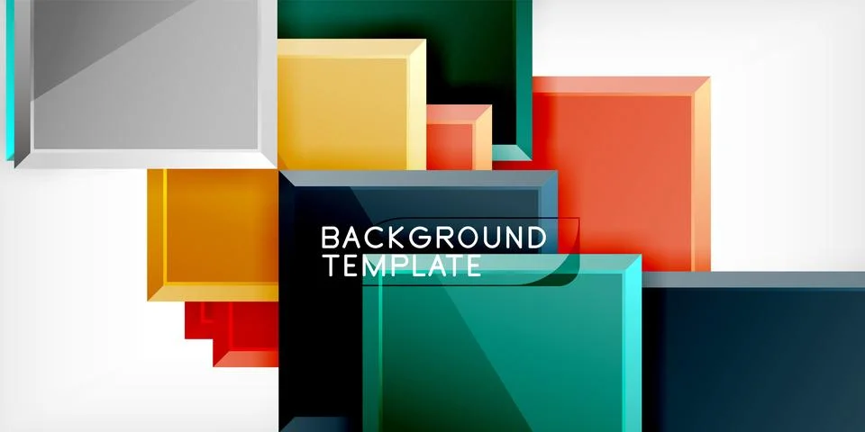 Colorful squares and rectangles. Vector Illustration For Wallpaper, Banner Illustrazione stock