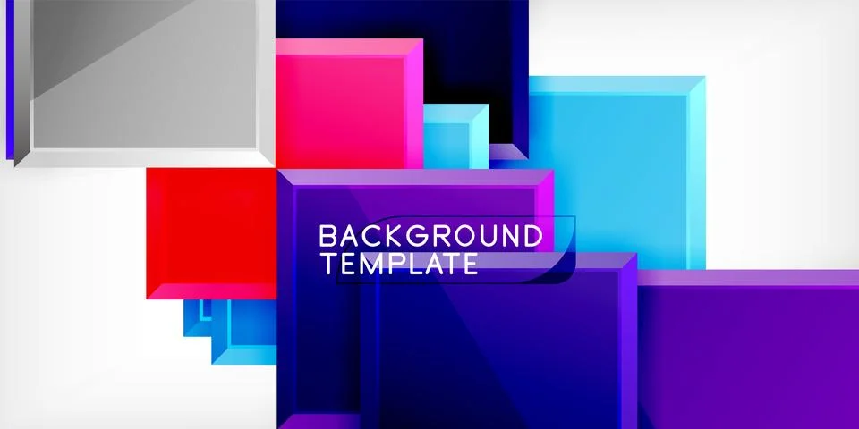 Colorful squares and rectangles. Vector Illustration For Wallpaper, Banner Stock Illustration