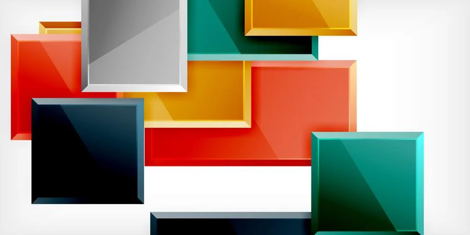 Colorful squares and rectangles. Vector Illustration For Wallpaper, Banner Illustrazione stock