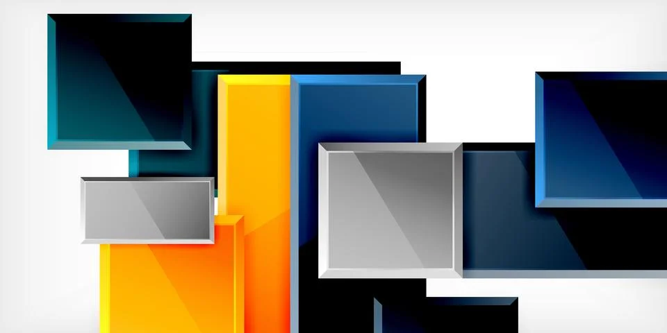 Colorful squares and rectangles. Vector Illustration For Wallpaper, Banner Illustrazione stock