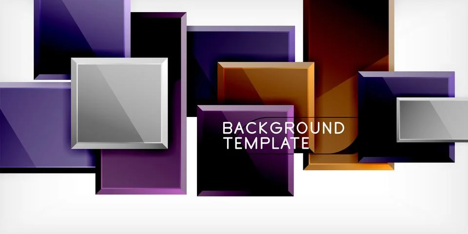 Colorful squares and rectangles. Vector Illustration For Wallpaper, Banner Stock Illustration