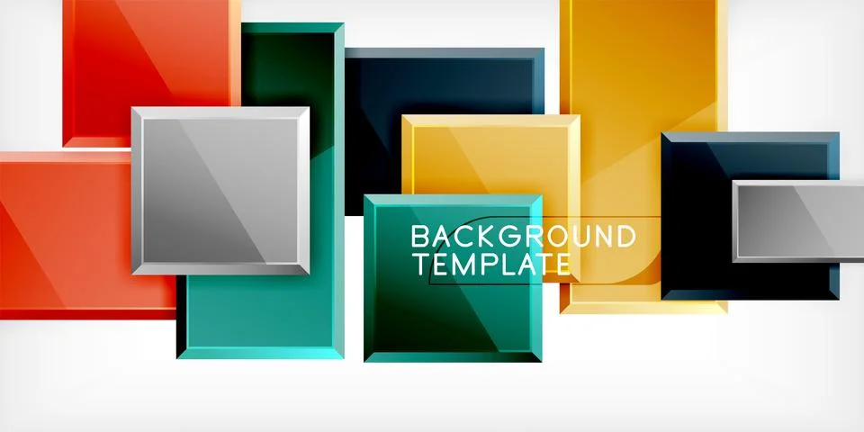 Colorful squares and rectangles. Vector Illustration For Wallpaper, Banner Illustrazione stock