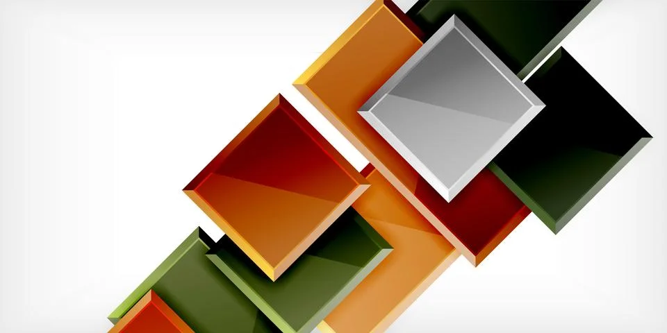 Colorful squares and rectangles. Vector Illustration For Wallpaper, Banner Illustrazione stock