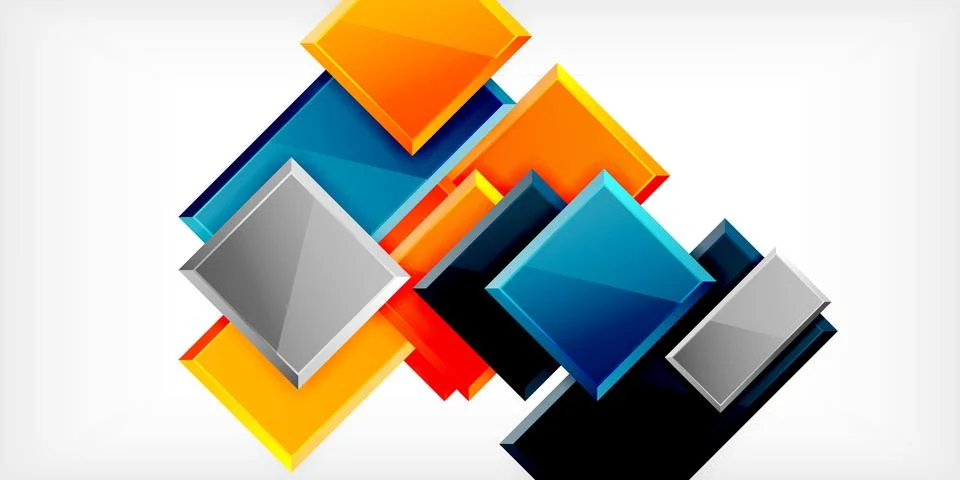 Colorful squares and rectangles. Vector Illustration For Wallpaper, Banner Illustrazione stock