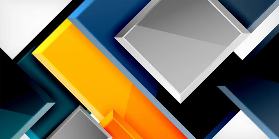 Colorful squares and rectangles. Vector Illustration For Wallpaper, Banner Illustrazione stock