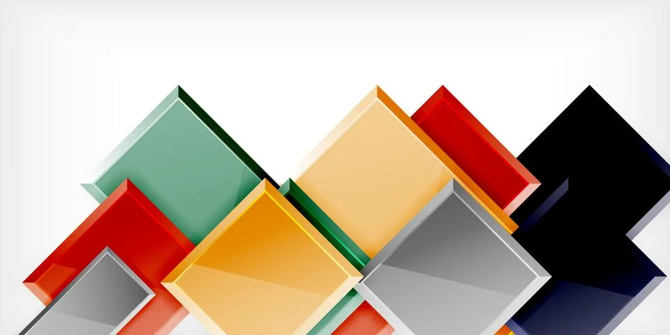 Colorful squares and rectangles. Vector Illustration For Wallpaper, Banner Illustrazione stock