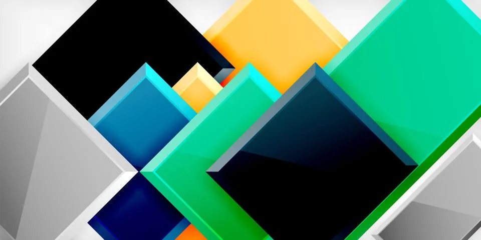 Colorful squares and rectangles. Vector Illustration For Wallpaper, Banner Illustrazione stock