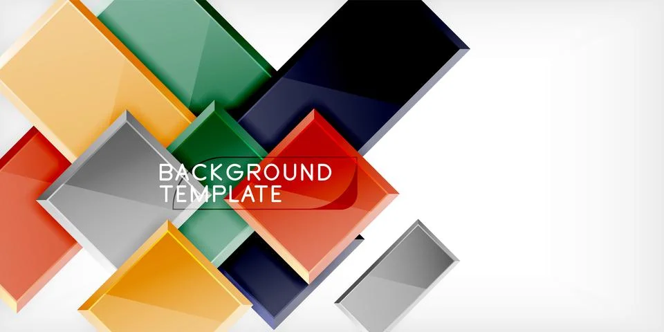 Colorful squares and rectangles. Vector Illustration For Wallpaper, Banner Illustrazione stock