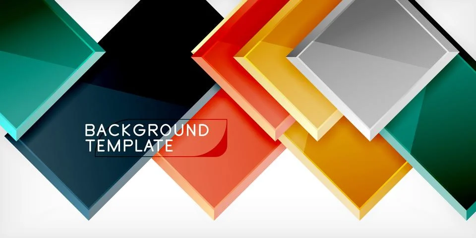 Colorful squares and rectangles. Vector Illustration For Wallpaper, Banner 库存插图
