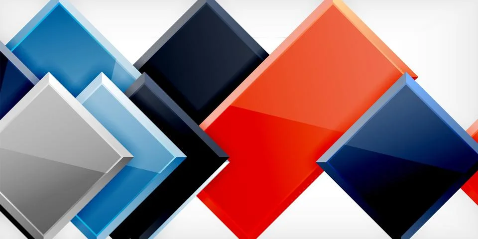 Colorful squares and rectangles. Vector Illustration For Wallpaper, Banner Stock Illustration