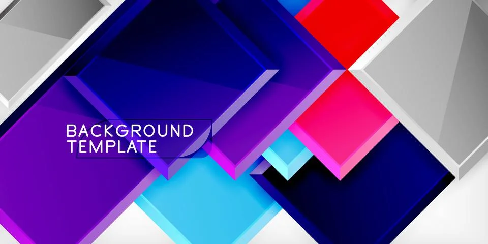Colorful squares and rectangles. Vector Illustration For Wallpaper, Banner Illustrazione stock