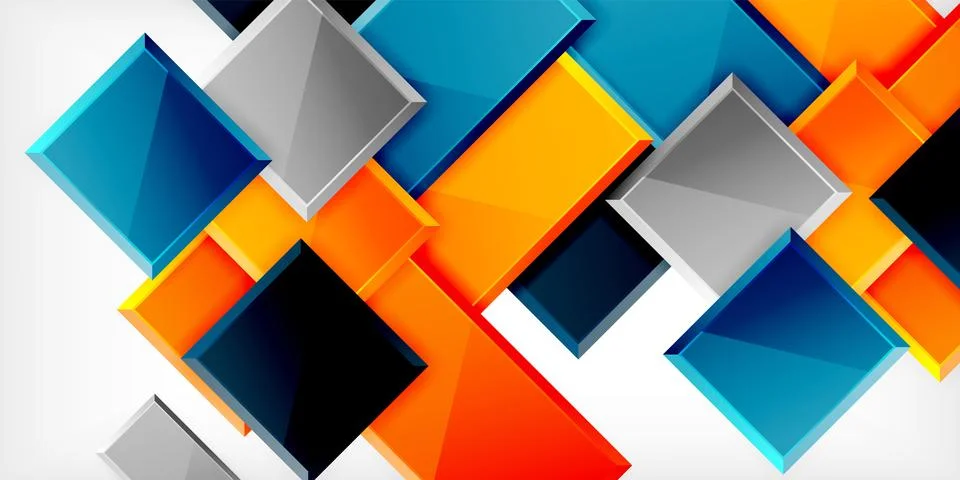 Colorful squares and rectangles. Vector Illustration For Wallpaper, Banner Illustrazione stock