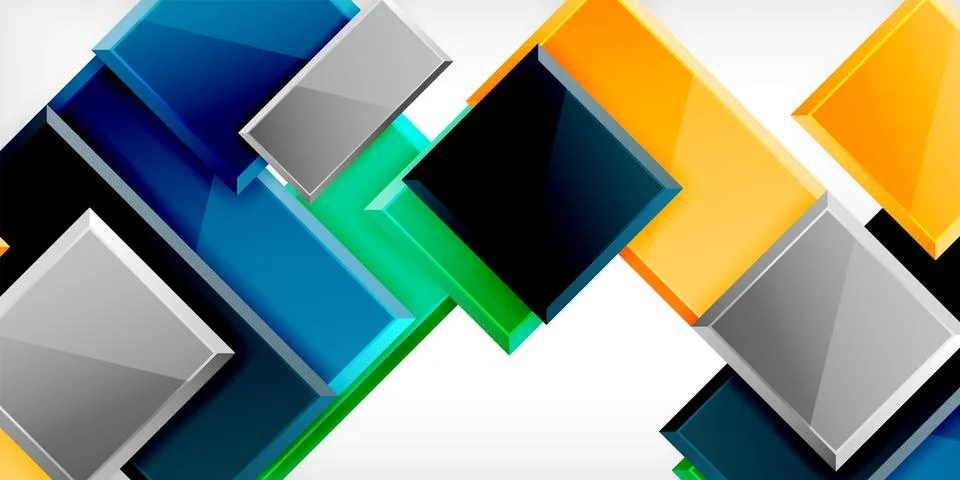 Colorful squares and rectangles. Vector Illustration For Wallpaper, Banner Illustrazione stock