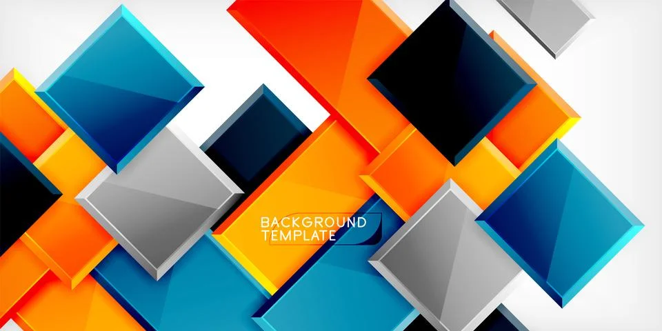 Colorful squares and rectangles. Vector Illustration For Wallpaper, Banner Stock Illustration