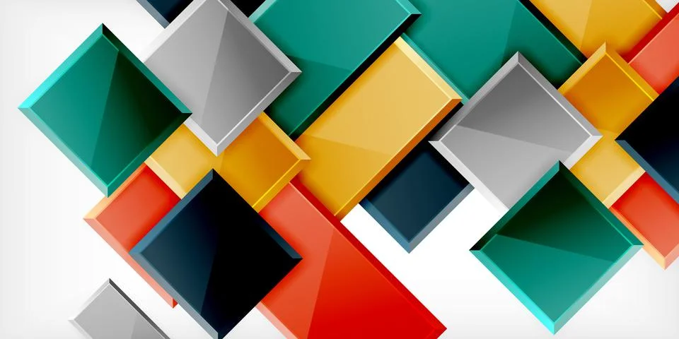 Colorful squares and rectangles. Vector Illustration For Wallpaper, Banner Illustrazione stock