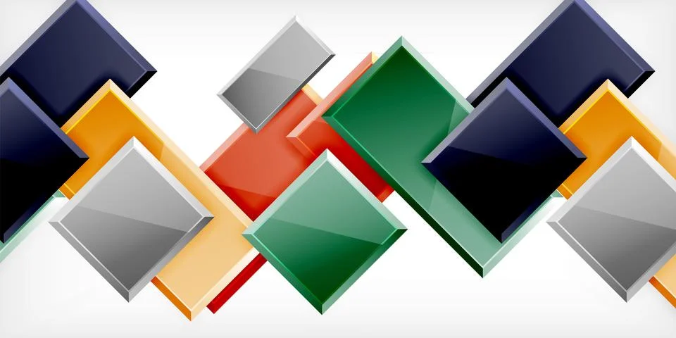 Colorful squares and rectangles. Vector Illustration For Wallpaper, Banner Illustrazione stock