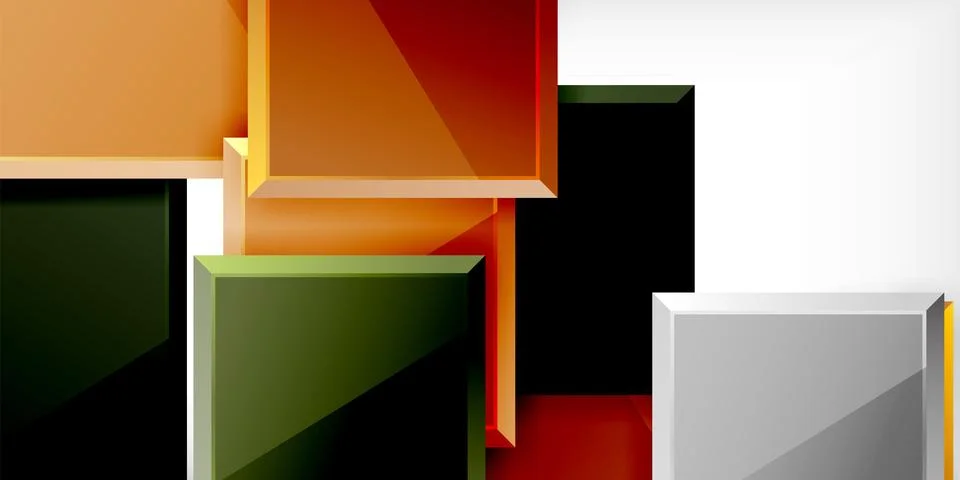Colorful squares and rectangles. Vector Illustration For Wallpaper, Banner 스톡 일러스트