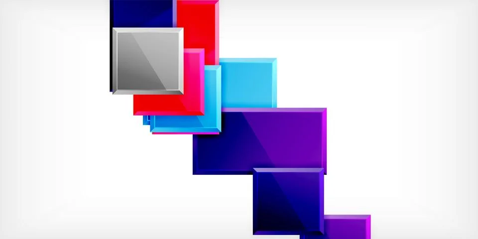 Colorful squares and rectangles. Vector Illustration For Wallpaper, Banner 스톡 일러스트
