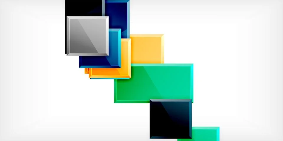 Colorful squares and rectangles. Vector Illustration For Wallpaper, Banner Illustrazione stock