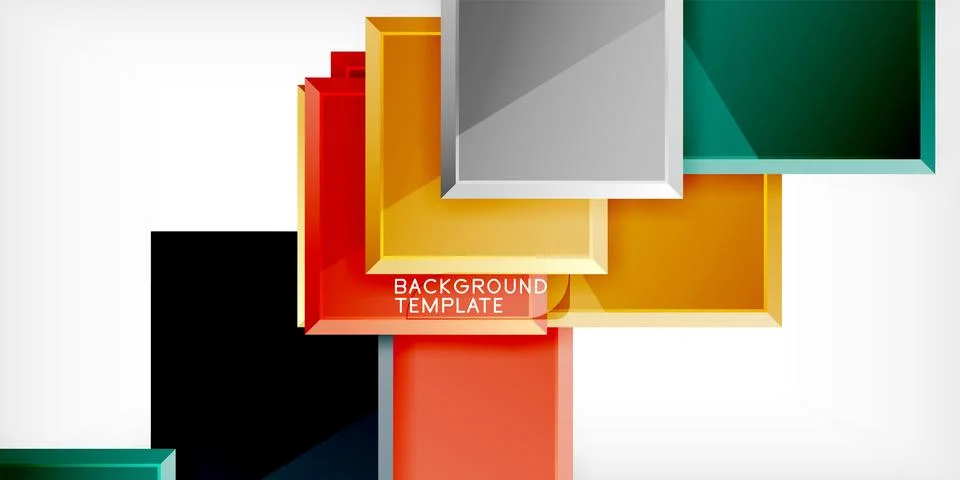 Colorful squares and rectangles. Vector Illustration For Wallpaper, Banner Illustrazione stock