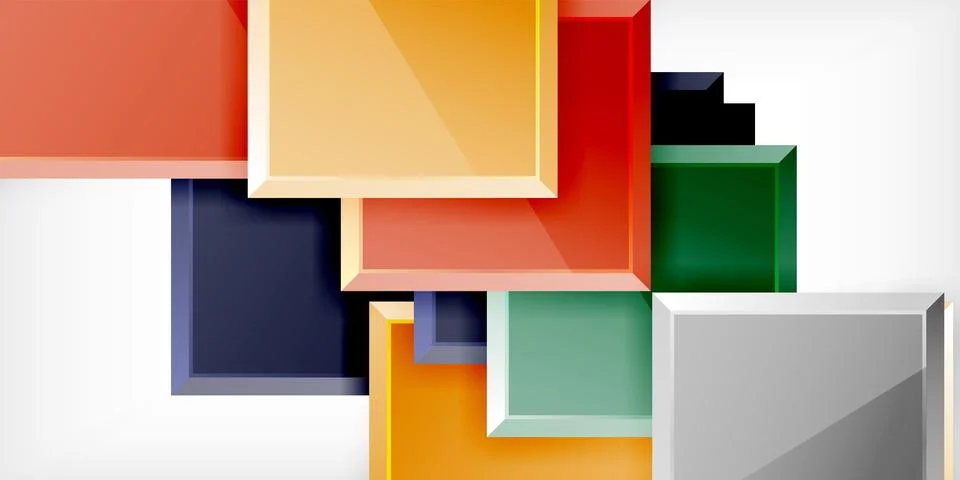 Colorful squares and rectangles. Vector Illustration For Wallpaper, Banner Illustrazione stock