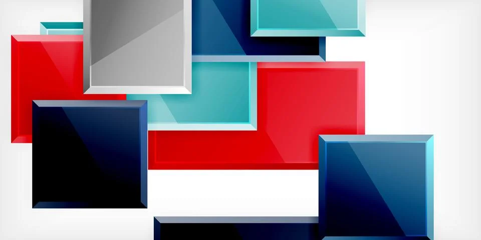 Colorful squares and rectangles. Vector Illustration For Wallpaper, Banner Stock Illustration