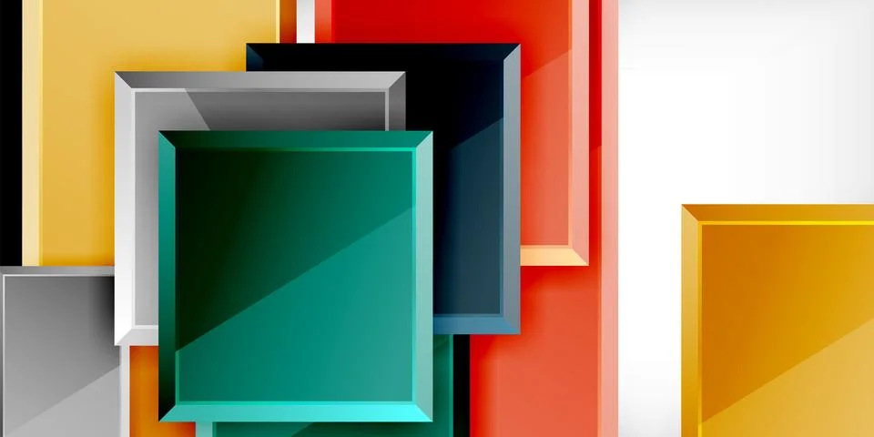 Colorful squares and rectangles. Vector Illustration For Wallpaper, Banner Stock Illustration