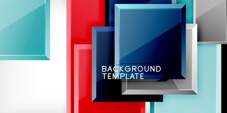 Colorful squares and rectangles. Vector Illustration For Wallpaper, Banner Illustrazione stock