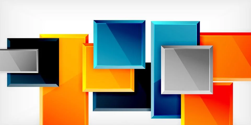Colorful squares and rectangles. Vector Illustration For Wallpaper, Banner Illustrazione stock